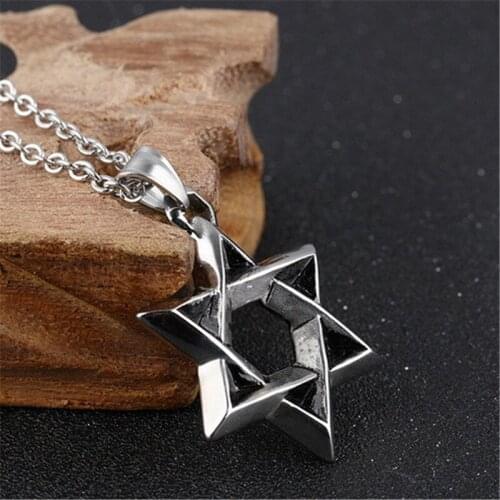 2 Style Chains Fashion Six-pointed star pendant necklace men Six-star Of David necklace Hexagram jewelry gift for woman men