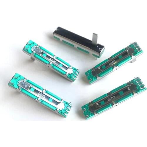 5pcs/lot 45MM Potentiometer B10K B20K B50K B100K Original Potentiometer mixer fader B10K 45MM B10KX2 B20K*2 B50K*2