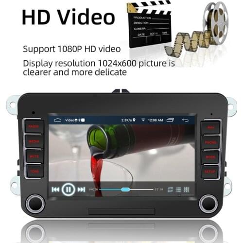 9070 GPS Navigation Bluetooth 4.0 Autoradio Stereo Audio Car MP5 Video FM Radio Player Multi-media 7" Screen for VW Accessories