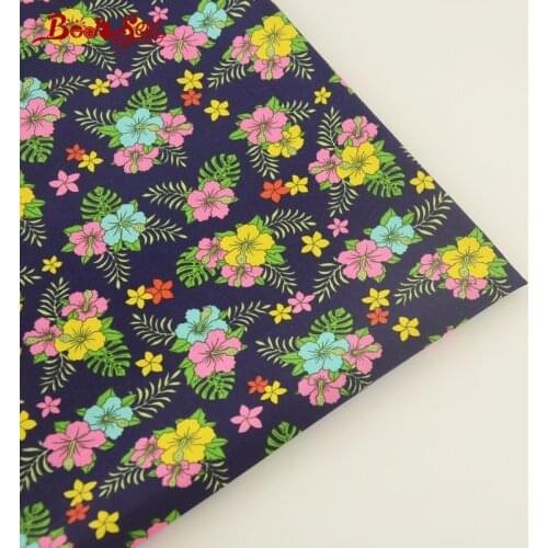 Booksew 100% Cotton Poplin Fabric Fat Quarter Floral Design Sewing Tissue For Crafts Clothing Girls' Dress Shirt Scrapbooking CM