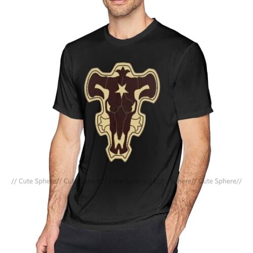 Black Clover T Shirt Black Bull Squad T-Shirt Short-Sleeve 100 Percent Cotton Tee Shirt Funny Tshirt