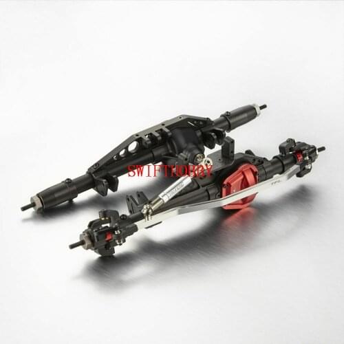 CNC Aluminum Complete Front and Rear Axle Set For Axial Wraith Black/silve