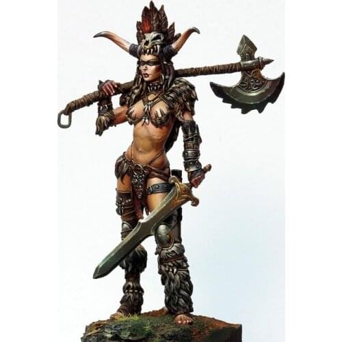 75mm scale barbarian female warrior Resin Model Kit Model figure Free Shipping
