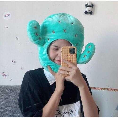 Hat Blue Green Cactus Headgear Cute Cartoon Cosplay Hat Girl Photo Props Headgear