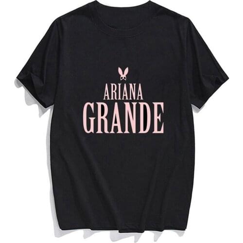 Cotton T-shirt Fashion Brands Singer Ariana Grande Cotton Short Sleeve Harajuku T-shirt Mens Woman Casual Tee Tops Drop Shipping