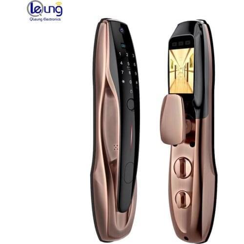 QLEUNG S916MAX Intelligent Camera Wifi App Peephole Fingerprint Pass Code Card Smart Door Lock