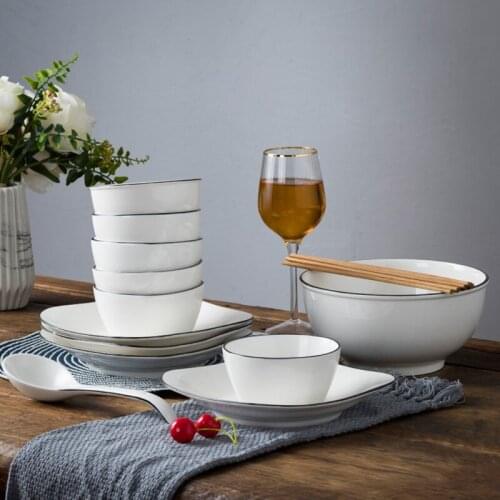 Ceramic bowls and dishes creative tableware dinner set porcelain plates sets serving tray