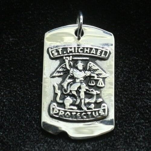 316L Stainless Steel Star SAINT MICHAEL PROTECT US Pendant US Air Force Style