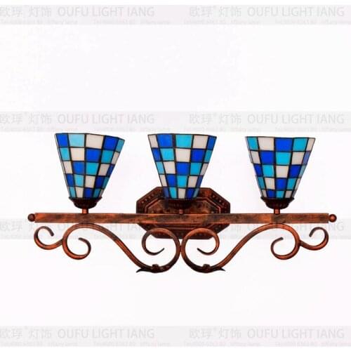 Tiffany fashion European style wall lamp Baroque Bohemia mirror light rustic bed-lighting lamps