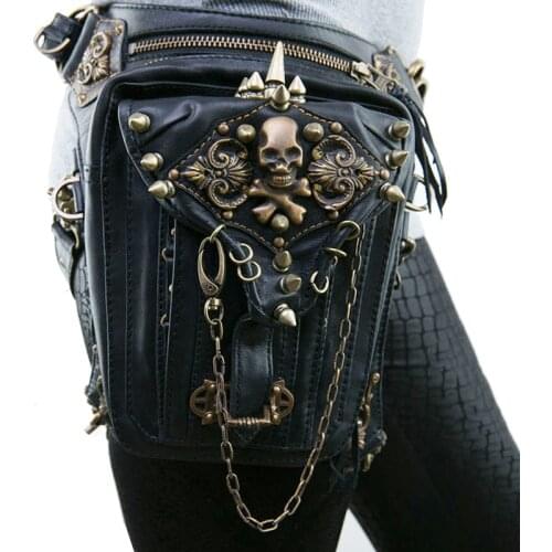 Men Thick Leather Thigh Bag Waist Pack Fanny Packs Riding Motorcycle Crossbody Hip Belt Bag Shoulder Bags Travel Male Chest Pack