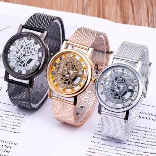 Mens Casual Luxury Quartz Watch Stainless Steel Military Sports Watch Plastic Dial Dial Watch Relogio Masculino