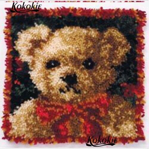 Cross-stitch Needlework Patchwork Pillowcase embroidery thread latch hook rug kits cartoon bear diy 3d cushion blanket