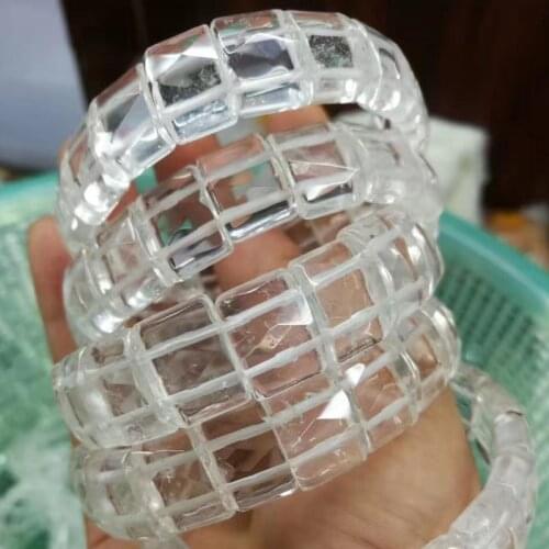 Natural white rock quartz stone bracelet natural GEM stone bracelet DIY jewelry for woman for gift wholesale