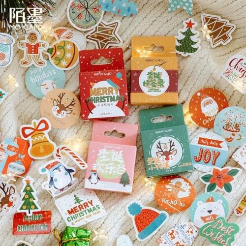 New Christmas greeting Album Paper Lable Stickers Crafts And Scrapbooking Decorative Lifelog Sticker Cute Stationery