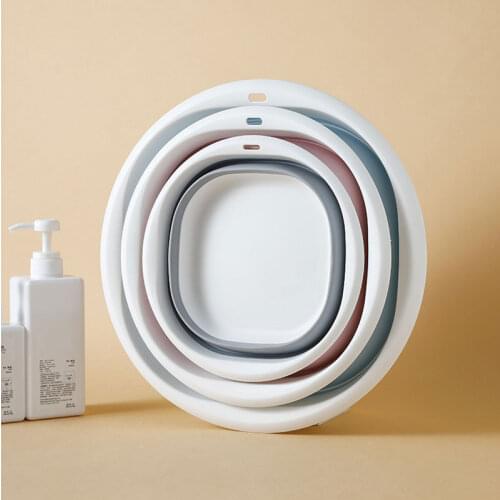 Plastic Folding Basins Portable Wash Basins Folding Laundry Tub Bathroom Kitchen Accessories Travel Folding Wash Basin NW