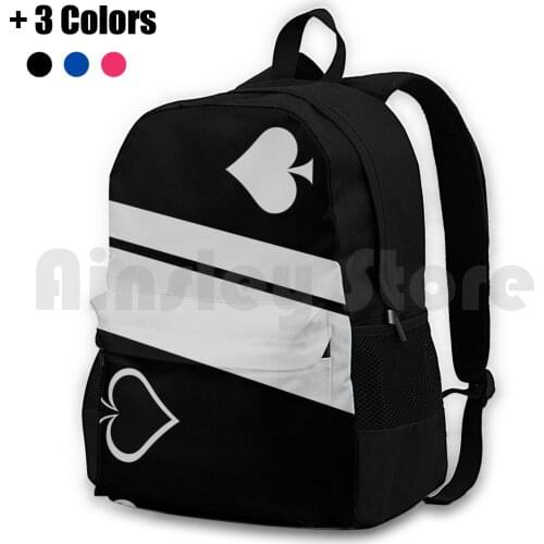 Outdoor Hiking Backpack Waterproof Camping Travel Destiny Destiny The Game Bungies Destiny Black White Stripes Queen Of Spades