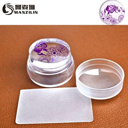 Cross-border for nail printing tool transparent seal head milky seal pieces size 3.5 cm silica gel