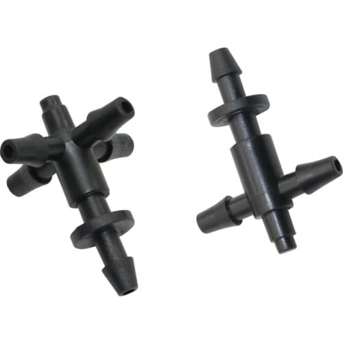 Garden 3/5mm Hose Splitters Barbed Quick Connectors for Drip irrigation system Curved arrow connection Joint 60 Sets