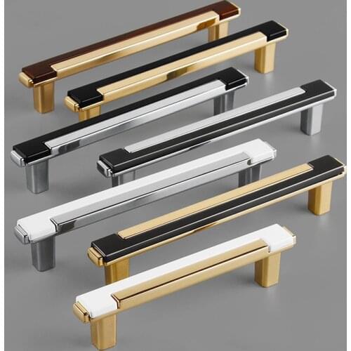 Cabinet Knobs Kitchen Handle Modern Fashion Drawer Knobs Pulls Black Chorme Sliver Furniture Handle Door Hardware Free Shipping