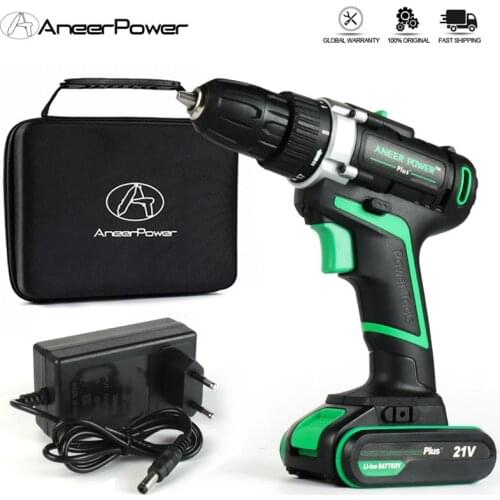 21V Hand Electric Drill 2 Speed Power Tools Cordless Drill Li-ion Battery Drill Electric Screwdriver Mini Drilling Screwdrivers