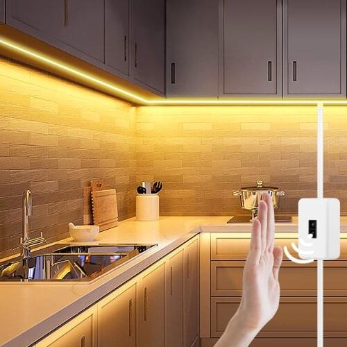 Hand Motion Sensor LED Cabinet light Kitchen lamp Strip USB 5V Sweep Smart Switch For Closet Bedroom Home Decoration Night light