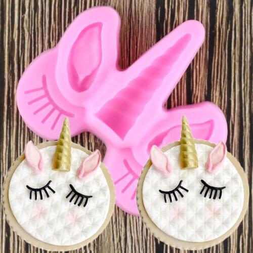 Unicorn Ear Eye Baby Birthday Cake Decorating Tools Silicone Mold Fondant Mould Gumpaste Sugarcraft Kitchen Accessories