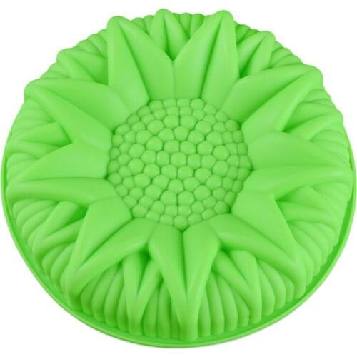 10Inch Round Sunflower Silicone Birthday Cake Baking Pans Handmade Bread Loaf Pizza Toast Tray Silicone Cake Molds