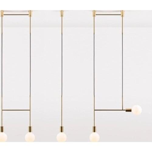 Nordic Designer Creative Personality Chandelier Simple Modern Art Living Room Bedroom Bedside Wrought Iron Line Chandelier