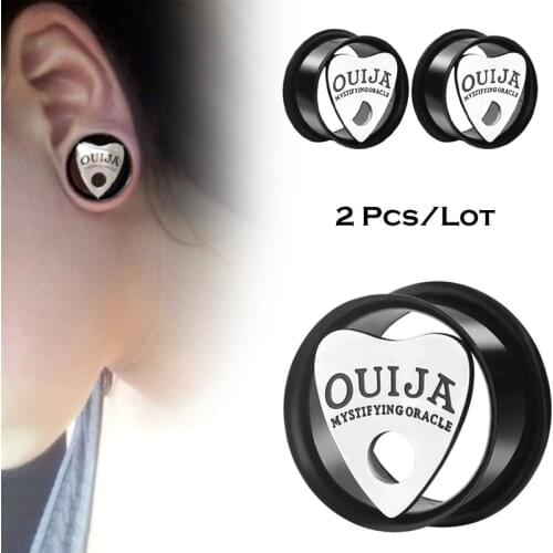 2PCS Ear Plugs Tunnels for Ear Reamer Black Ear Dilations Ear Piercing Body Jewelery Earrings Expansiones Oreja Stainless Steel