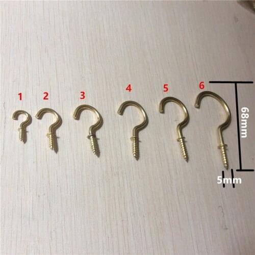 Carbon Steel Light hook,Question Mark hooks,Sheep Eye Hook Screws Wood Self-tapping Screw Hooking,12Pcs