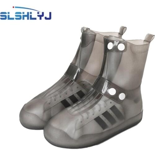 Thickened Waterproof Silicone Shoe Cover Shoes Woman Rain Boots Men Covers Outdoor Anti-slip Reusable Shoe Protector Covering