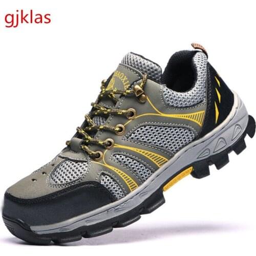 Protect Work Shoes Steel Toe Safety Boots Industrial Construction Shoe Men Work Boots Anti-Slip Breathable Labor Insurance Shoes