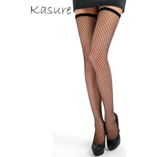 KASURE Womens Sexy Transparent Stocking Thigh High Fishnets Female Stocking Nylong High Elastic Spring Summer Lady Accessories
