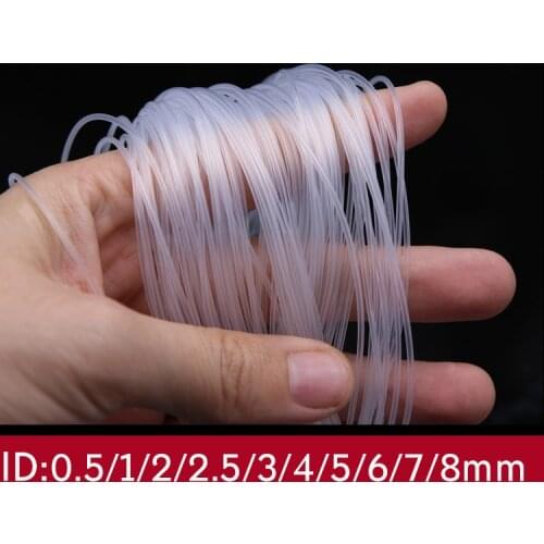 1M/5M Flexible Silicone Tubing ID 0.5 1 2 2.5 3 4 5 6 7 8 mm Food Grade Tube Pipe Temperature Resistance Nontoxic Transparent