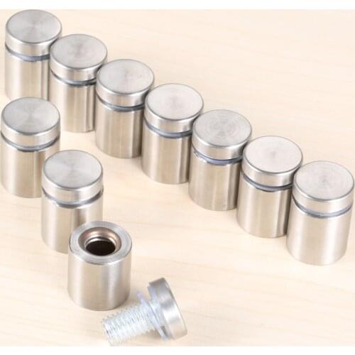 10Pcs 19x25mm Stainless Steel Stand Off Bolts Decorative Mirror Nails Glass Sign Advertisement Screws Fixing Standoffs Pin Mount