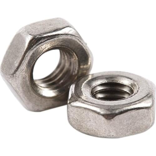 100Pcs M3 3mm Female Thread Hex Metal Nut Fastener Silver Tone