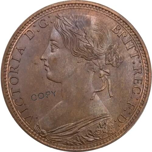1869 Great Britain 1 Penny Red Copper collectibles Copy Coin
