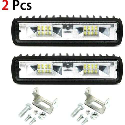 2pcs 18W 12V 16LEDs Car Led Work Light Bulb Spot Beam Bar Driving Fog Lamps for Car SUV Truck off-road Accessories