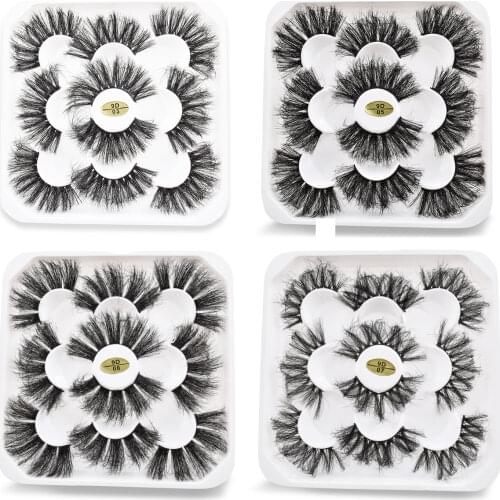 3/7Pairs False Eyelashes 25MM Mink Eyelashes Long Dramatic Fake Lashes Makeup Eyelash Extension Faux Cils Beauty Maquillaje