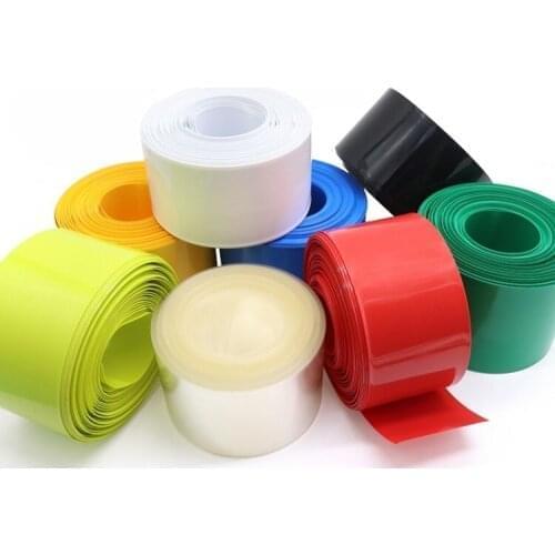5M 165mm Width 18650 Lithium Battery Film Wrap PVC Heat Shrink Tube Sheath Cover Insulated Cable Sleeve Pack Protection Blue Bla