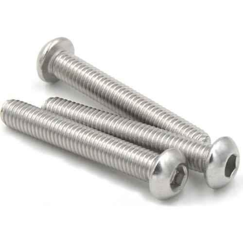 50 pc/lot) M2,M2.5,M3,M4 *L =4~50mm ISO7380 Stainless Steel A2 Hex socket button head cap toy screw