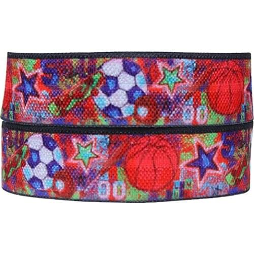 50yards/lot) Flora Ribbons heat transfer printed sport fold over elastic