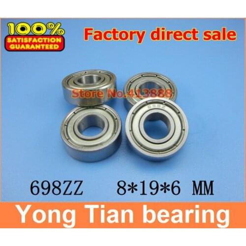 500pcs free shipping thin wall deep groove ball bearing 698ZZ 8*19*6 mm