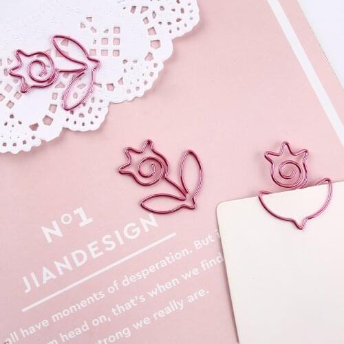 8pcs paperclip bookmark creative cute cartoon animal little fox account folder special-shaped paperclip