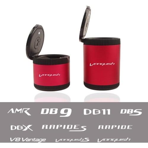 Car Ashtray LED Lights Alloy Ash Tray Aluminum Cup For Aston Martin Cygnet DBX DBS V12 DB9 DB7 Rapide AMR Vanquish car sticker