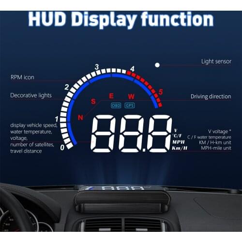 New M13 Car HUD Head-Up Display OBD2+GPS EUOBD Overspeed Warning System Projector Windshield Auto Electronic Voltage Alarm Meter