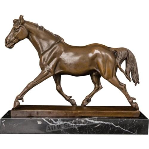 Running Horse Statue Bronze Animal Sculpture Vintage Art Office Desk Decoration Business Gifts