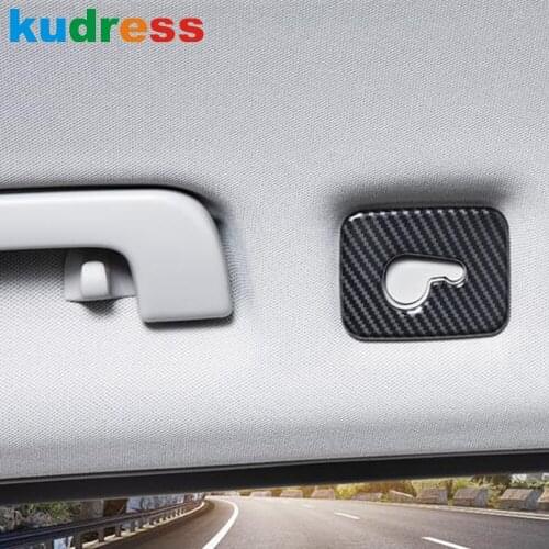 For Audi Q5 2018 2019 2020 Carbon Fiber Car Interior Rear Seat Reading Light Frame Cover Trim Stickers Accessories 6pcs/set