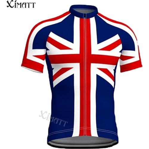 Classic Retro Britain National Team Pro Cycling Jersey XIMATT Summer Polyester Mens Sports Short Sleeve Quick Dry Breathable