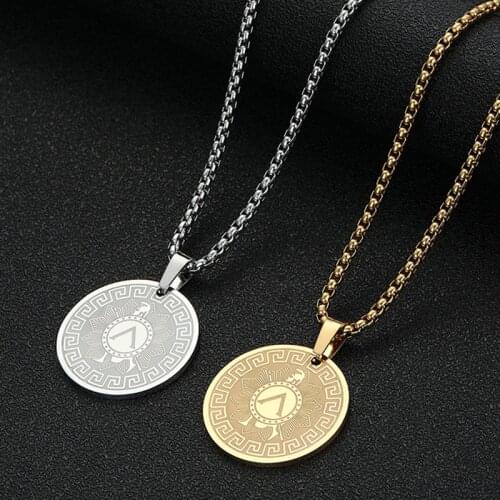 Greek Hero Achilles Men Necklace Vintage Retro Talisman Symbo Greek Mythology Jewelry Stainless Steel Necklace